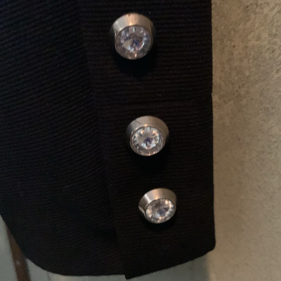 Michael Phillips knit jacket,size 10. It is black with rhinestone zipper. - Picture 5 of 6